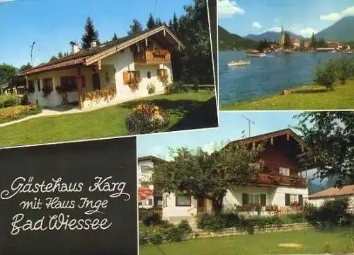 Ansichtskarte, Bad Wiessee, Gästehaus Karg u. Haus Inge, ca. 1980