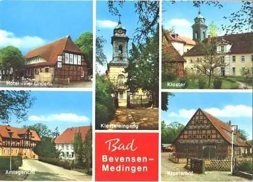 Ansichtskarte, Bad Bevensen - Medingen, 5 Abb., u.a. Kloster