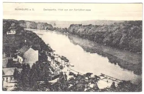 AK, Bernburg a. Saale, Blick von der Schloßterrasse, 1915