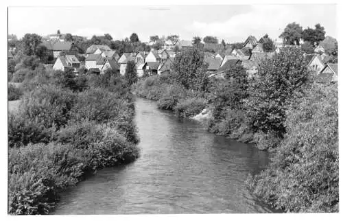 AK, Breitungen Werra, Teilansicht mit Werra, Version 1, 1952