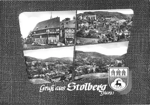 Ansichtskarte, Stolberg Harz, vier Abb., gestaltet, 1965