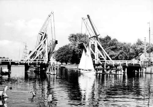 Ansichtskarte, Greifswald, Wiecker Brücke, 1976