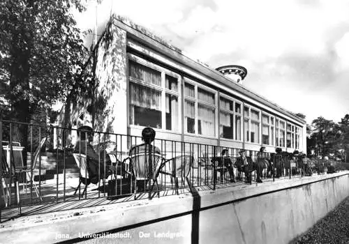 AK, Jena, Der Landgrafen mit Terrasse, belebt, 1972