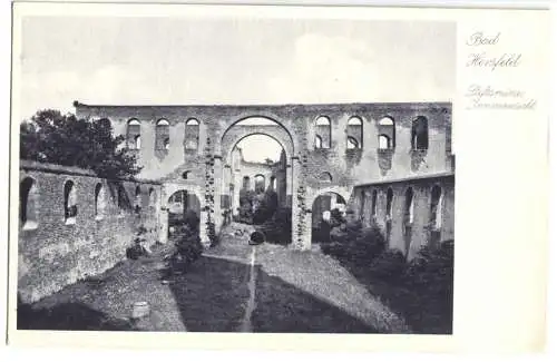 Ansichtskarte, Bad Hersfeld, Stiftsruine, Innenansicht, Version 1, um 1936