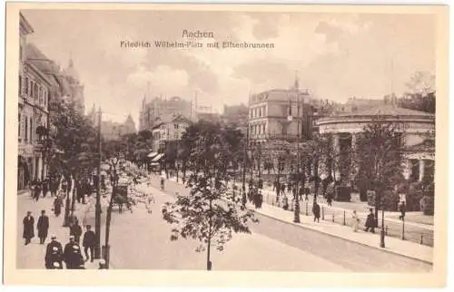 Ansichtskarte, Aachen, Friedrich-Wilhelm-Platz, belebt, 1917