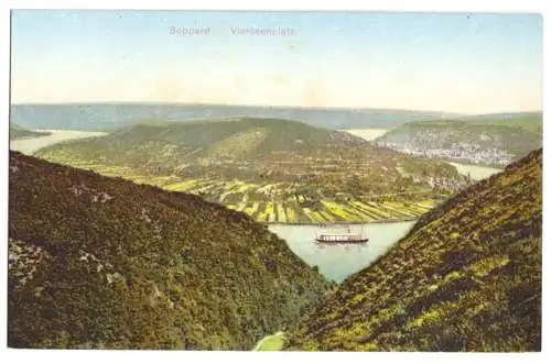 Ansichtskarte, Boppard, Vierseenplatz, ca. 1914