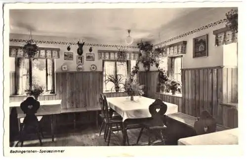 Ansichtskarte, Berchtesgaden - Stanggass, Landhaus Bachingerlehen, Gastraum, 1940