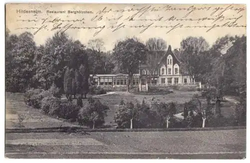 AK, Hildesheim, Restaurant Berghölzchen, 1915