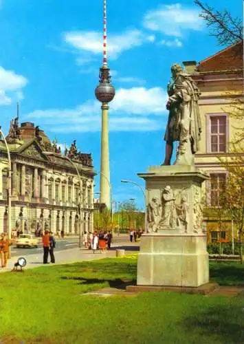 Ansichtskarte, Berlin Mitte, Unter den Linden, Museum für Deutsche Geschichte, Denkmal 1976