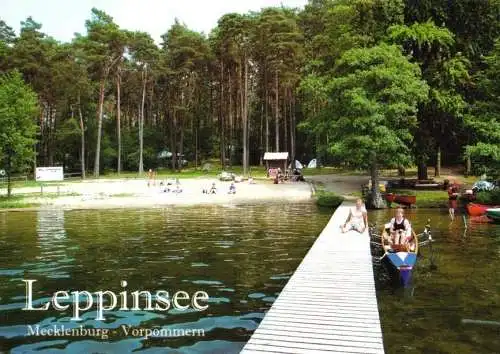 Ansichtskarte, Groß Quassow Kr. Neustrelitz, Badestrand am Leppinsee, um 2000