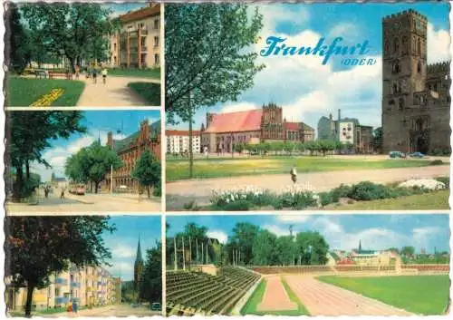 Ansichtskarte, Frankfurt Oder, fünf Abb., 1962