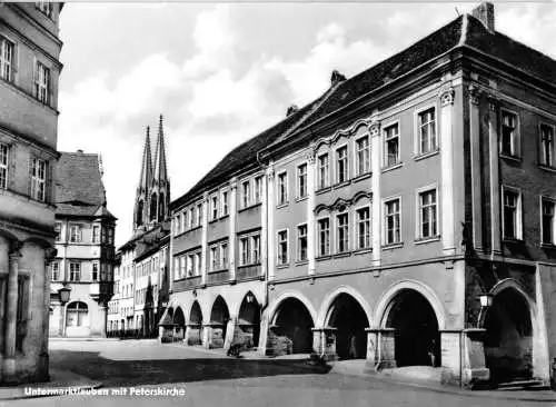 Ansichtskarte, Görlitz, Untermarktlauben mit Petrikirche, 1965