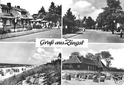 Ansichtskarte, Ostseebad Zingst Darß, vier Abb., 1966