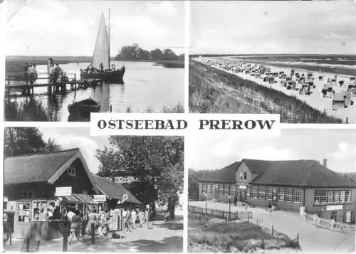 Ansichtskarte, Ostseebad Prerow Darss, vier Abb., 1968