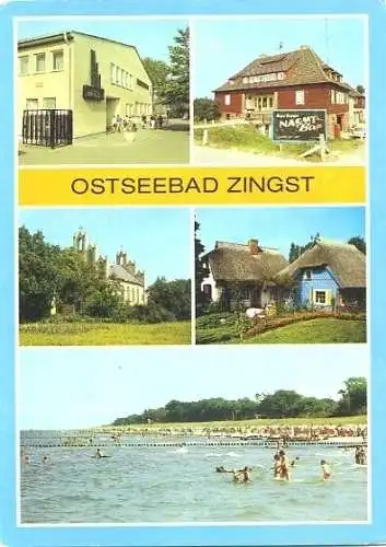 Ansichtskarte, Zingst, 5 Abb., u.a. FDGB-Rest. "Nordlicht", 1986