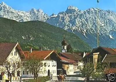 Ansichtskarte, Krün Bayr. Alpen, Teilansicht, 1970