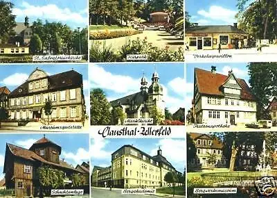 Ansichtskarte, Clausthal - Zellerfeld Harz, neun Abb., 1966