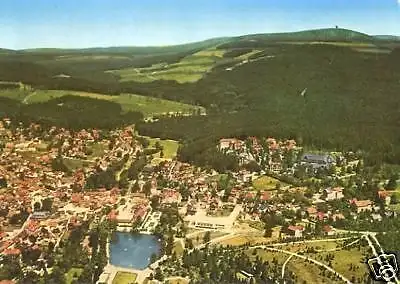 Ansichtskarte, Braunlage Oberharz, Luftbild mit Blick zum Wurmberg