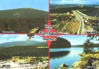 Ansichtskarte, Torfhaus Oberharz, vier Abb., 1981