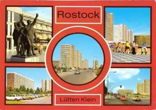 Ansichtskarte, Rostock Lütten Klein, 5 Abb., 1980