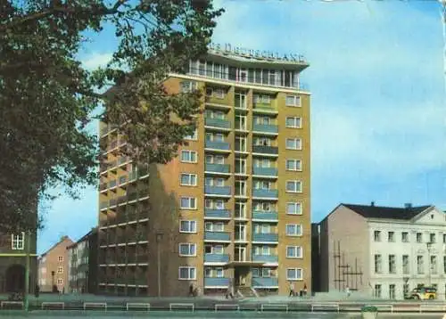 Ansichtskarte, Rostock, Hochhaus, 1964