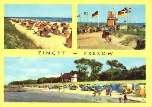 Ansichtskarte, Zingst / Prerow, 3 Abb., Am Strand, 1967