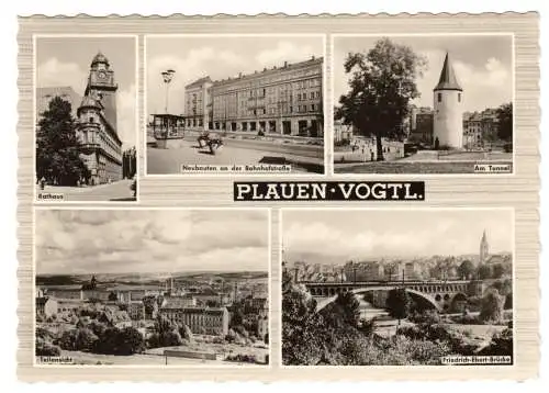 AK, Plauen Vogtl., fünf Abb., gestaltet, 1965