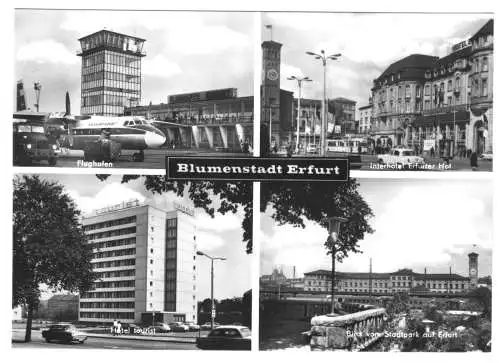 AK, Erfurt, vier Abb., u.a. Flughafen, 1969