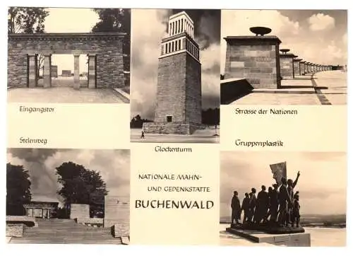 AK, Weimar, Nationale Mahn- und Gedenkstätte Buchenwald, fünf Abb., 1962