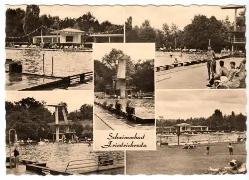 AK, Friedrichroda Thür., Schwimmbad, fünf Abb., 1964