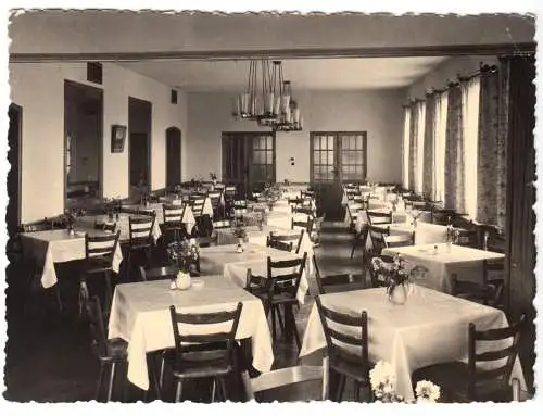 AK, Kurort Seiffen, Erzgeb., FDGB-Erholungsheim "Berghof", Speisesaal, 1956