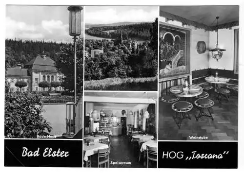 AK, Bad Elster, HOG "Toscana", vier Abb., 1972