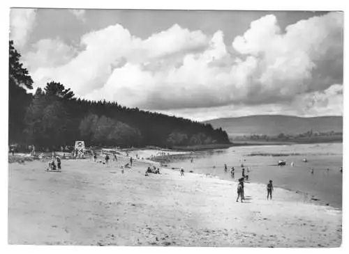 Ansichtskarte, Hohenfelden Kr. Weimar, Naherholungszentrum mit Stausee, belebt, 1968