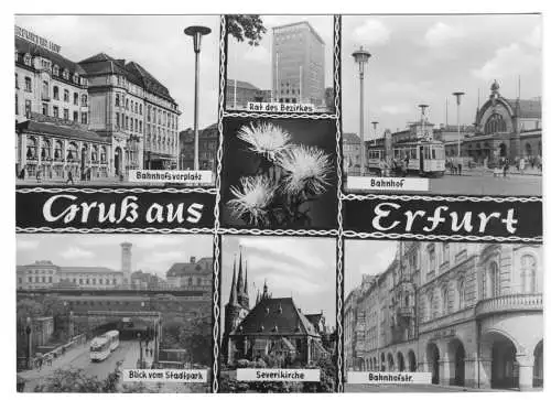 Ansichtskarte, Erfurt, Gruß aus Erfurt, sechs Abb., gestaltet, 1966