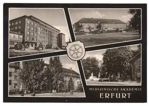 Ansichtskarte, Erfurt, Medizinische Akademie, vier Abb., gestaltet, 1969