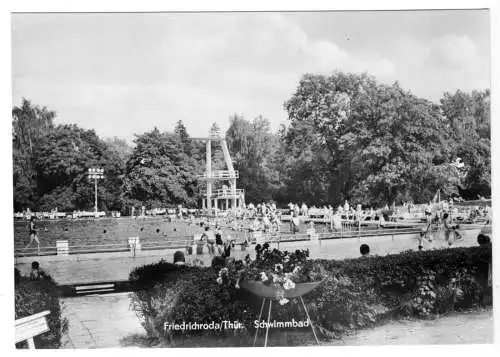 Ansichtskarte, Friedrichroda Thür., Schwimmbad, Version 1, 1975