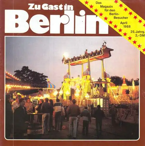 Tour. Broschüre, Zu Gast in Berlin, Magazin für Berlin-Besucher, April 1988