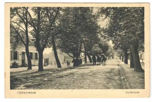 AK, Falkenrehde (Osthavelland), Dorfstr. mit Pferdefuhrwerk, um 1916