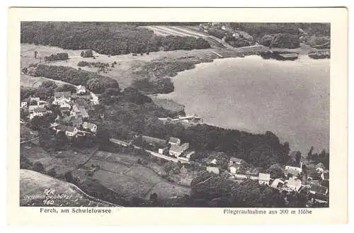 AK, Ferch Kr. Potsdam, Luftbildansicht der Ortslage mit Schwielowsee, 1924