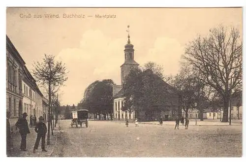 AK, Wendisch-Buchholz, Marktplatz, belebt, 1913