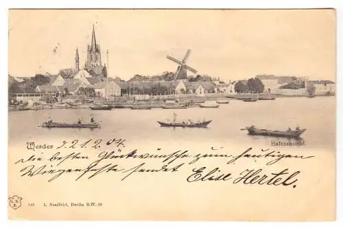 AK, Werder Havel, Hafenansicht, Boote, Lichtdruck, 1904