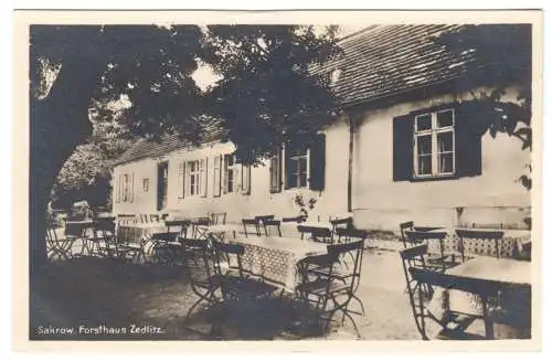 AK, Potsdam Sakrow, Sacrow, Forsthaus Sedlitz, Gaststättengarten, um 1938