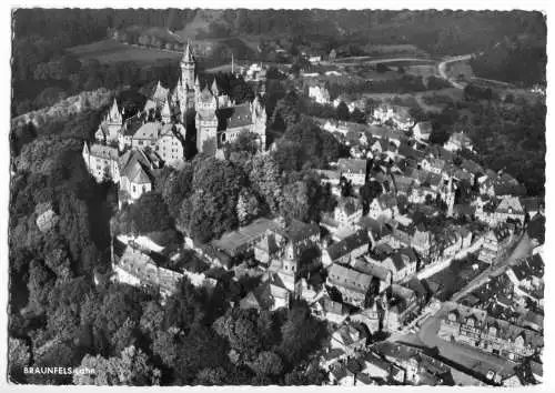 AK, Braunfels Lahn, Luftbildansicht, 1965