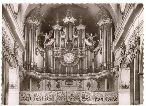 Ansichtskarte, Amorbach Odw., Abteikirche, Barock-Orgel, um 1970