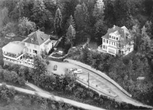 Ansichtskarte, Bad Driburg Westf., Fremdenheim Falkenhöhe, Luftbildansicht, um 1958