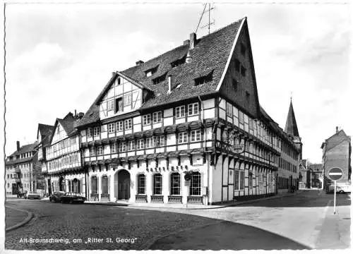 Ansichtskarte, Braunschweig, Alt-Braunschweig, am "Ritter St. Georg", um 1973