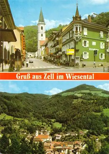 AK, Zell im Wiesental, zwei Abb., 1984