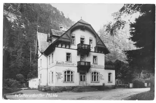 Ansichtskarte, Waltersdorfer Mühle Sächs. Schweiz, 1958