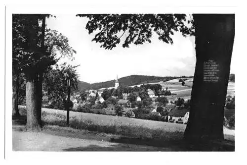 Ansichtskarte, Wehrsdorf Mittellaus. Bergland, Gesamtansicht, 1955