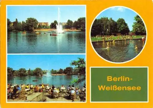 AK, Berlin Weißensee, drei Abb., Rund um den Weißen See, 1983